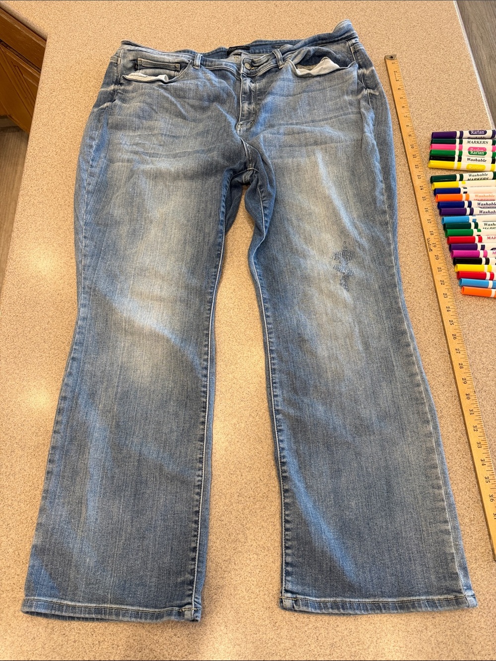 Judy Blue Light Blue Boyfriend Boot Cut Jeans plus size 24W